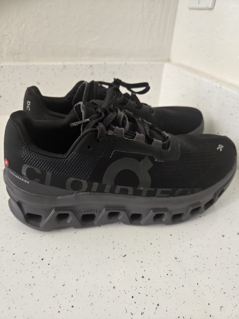 On Cloudmonster Running Tennis Shoe Sneakers In Black Women size 8.5